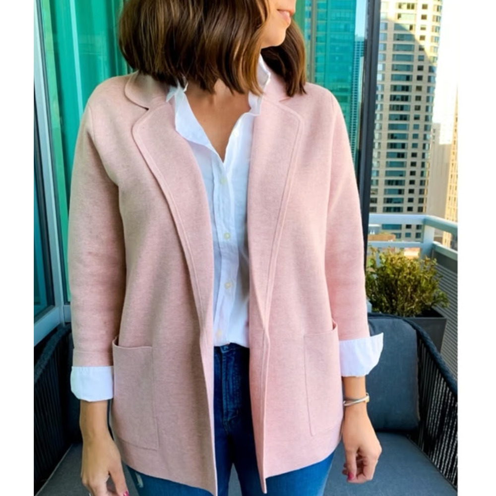 J Crew Womens‎ Eloise Sweater Blazer Medium Wool Blend Preppy Minimalist Luxury